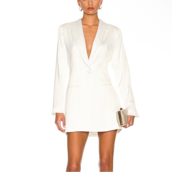 NONCHALANT Dina Blazer Dress in Off White - Picture 1 of 10